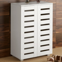 Home Source Oslo 2 Door White Shoe Cabinet