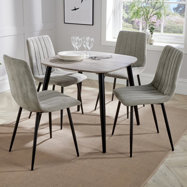 Core Products Aspen 4 Seater Dining Set Grey Oak and Grey - image 1