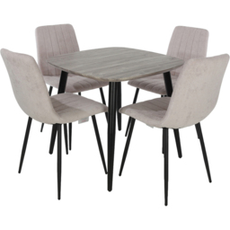 Core Products Aspen 4 Seater Dining Set Grey Oak and Grey - thumbnail 2