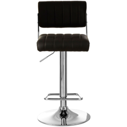 Premier Housewares Stockholm Black and Chrome Channel Seat Bar Stool - thumbnail 2
