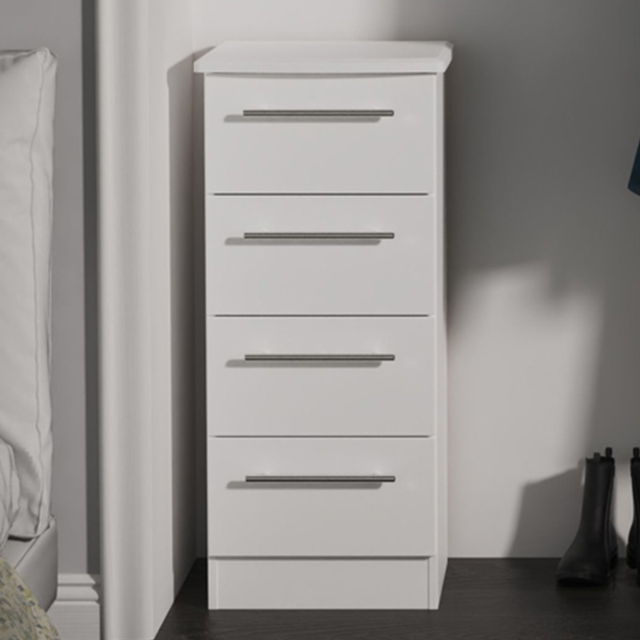 Crowndale Sherwood Porcelain Matt 4 Drawer Bedside Cabinet - image 1