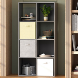 Flexi Storage 8 Shelf Grey Compact Cube Storage Unit