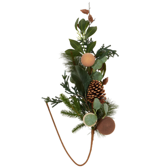 Green and Brown Natural Bauble Pick Christmas Decoration 102cm - image 1