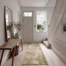 Kukoon Oscar Jasper Flat Muted Green Abstract Rug 80 x 300cm - thumbnail 2