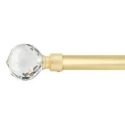 New Edge Blinds Cristalla Gold Extendable Eyelet Metal Curtain Pole Set 160-300cm