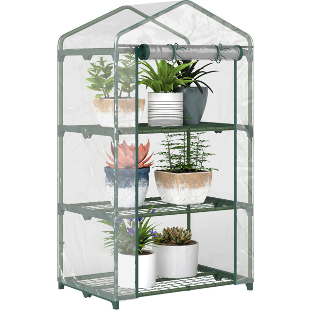 Outsunny Clear 3-Tier Mini Greenhouse 1.6 x 2.3ft - image 1