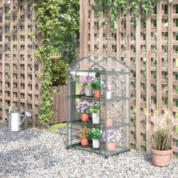 Outsunny Clear 3-Tier Mini Greenhouse 1.6 x 2.3ft - thumbnail 2