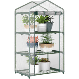 Outsunny Clear 3-Tier Mini Greenhouse 1.6 x 2.3ft - thumbnail 1