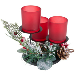 Red Berry Triple Candle Holder Set - thumbnail 3