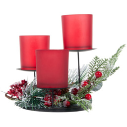 Red Berry Triple Candle Holder Set - thumbnail 2