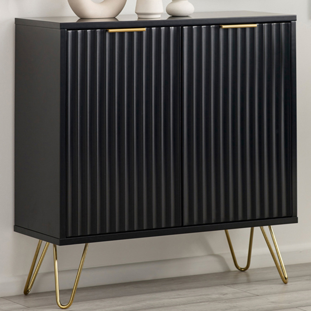 Julian Bowen Murano 2 Door Matt Black Compact Sideboard - image 1