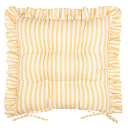 Wylder Millie Ruffle Yellow Seat Pad 40 x 40cm 2 Pack - thumbnail 3