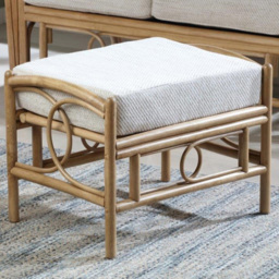 Desser Furniture Madrid Jasper Light Oak Natural Rattan Footstool