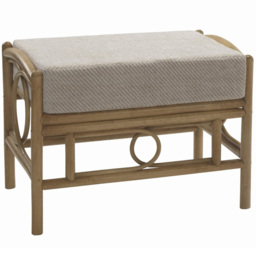 Desser Furniture Madrid Jasper Light Oak Natural Rattan Footstool - thumbnail 2