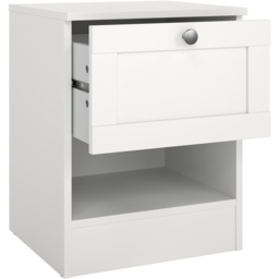 Florence White Single Drawer Single Shelf Bedside Table - thumbnail 4