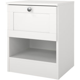 Florence White Single Drawer Single Shelf Bedside Table - thumbnail 2
