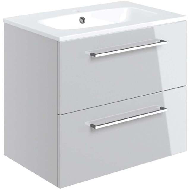 Bathstore Milford 2 Door Grey Wall Hung Basin Unit 610mm - image 1