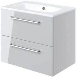 Bathstore Milford 2 Door Grey Wall Hung Basin Unit 610mm - thumbnail 3