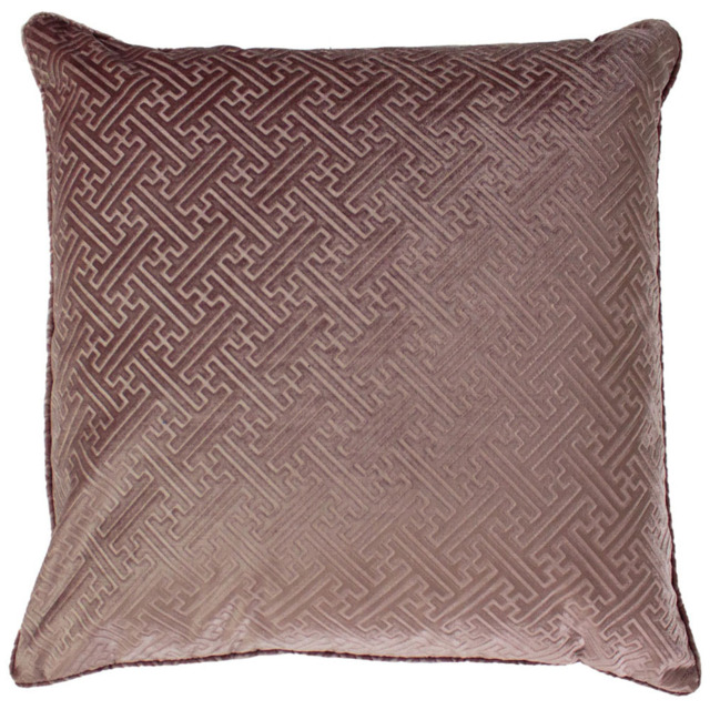 Paoletti Florence Blush Embossed Velvet Cushion - image 1