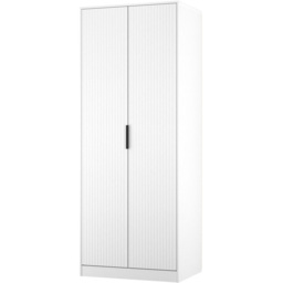 Crowndale Fluted 2 Door White Matt Tall Wardrobe Ready Assembled - thumbnail 4