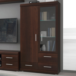 Florence Imperial 2 Door 3 Drawer Dark Mahogany Display Cabinet