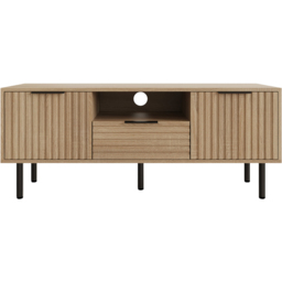 GFW Nervata Oak 2 Door Single Drawer Single Shelf TV Unit - thumbnail 4