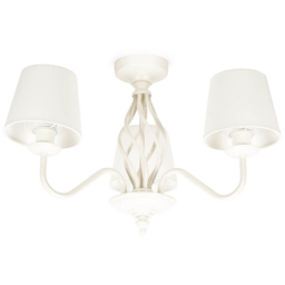 ValueLights Memphis Cream Metal Barley Twist LED Ceiling Lamp