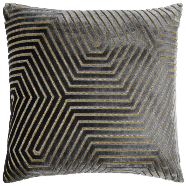 Paoletti Evoke Charcoal Cut Velvet Cushion - image 1