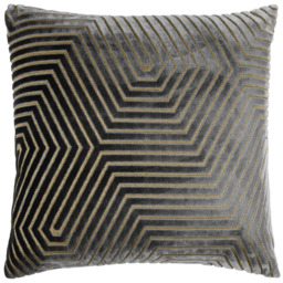 Paoletti Evoke Charcoal Cut Velvet Cushion