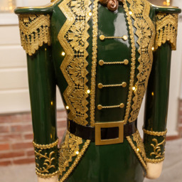 The Christmas Centre Traditional Dark Green Red and Black LED Light Nutcracker Soldier 5ft - thumbnail 3