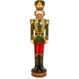 The Christmas Centre Traditional Dark Green Red and Black LED Light Nutcracker Soldier 5ft