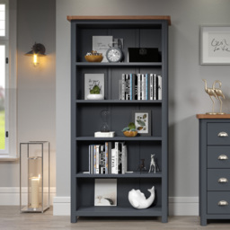 Dunkeld Midnight 5 Shelf Blue Grey Tall Bookcase