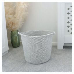 JVL Edison Round Cotton Rope Storage Basket - thumbnail 4