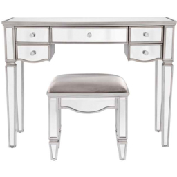 Birlea Elysee 5 Drawer Mirrored Dressing Table - thumbnail 3