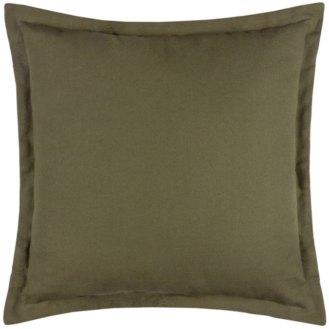 Yard Holmfirth Plain Green Cotton Canvas Cushion 45 x 45cm - image 1