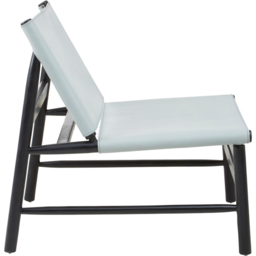 Premier Housewares Kendari Grey and Black Leather and Teak Modern Sling Chair - thumbnail 3