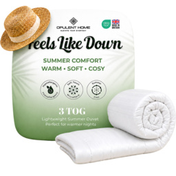 Opulent Home White Single Summer Hollowfibre Duvet 3 Tog