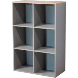 Cuba Sonoma Oak and Grey 6 Shelf Cube Storage Unit - thumbnail 2