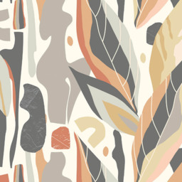 Origin Murals Abstract Leaf Shapes Grey Wall Mural - thumbnail 2