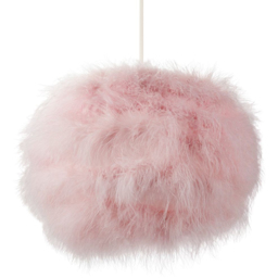 Happy Homewares Real Pink Feather Decorated Ceiling Pendant Shade