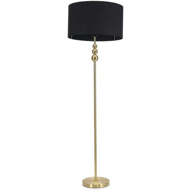 ValueLights Marissa Black Shade Gold Ball LED Floor Lamp - image 1
