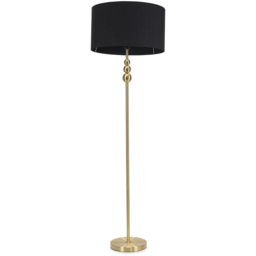 ValueLights Marissa Black Shade Gold Ball LED Floor Lamp