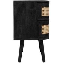 Birlea Noah Black Rattan 2 Drawer Bedside Table - thumbnail 4