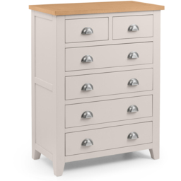 Julian Bowen Richmond 6 Drawer Grey and Oak Chest of Drawers - thumbnail 2