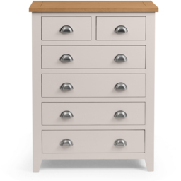Julian Bowen Richmond 6 Drawer Grey and Oak Chest of Drawers - thumbnail 3