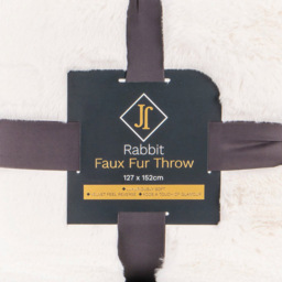 Divante White Rabbit Faux Fur Medium Throw 127 x 152cm - thumbnail 4