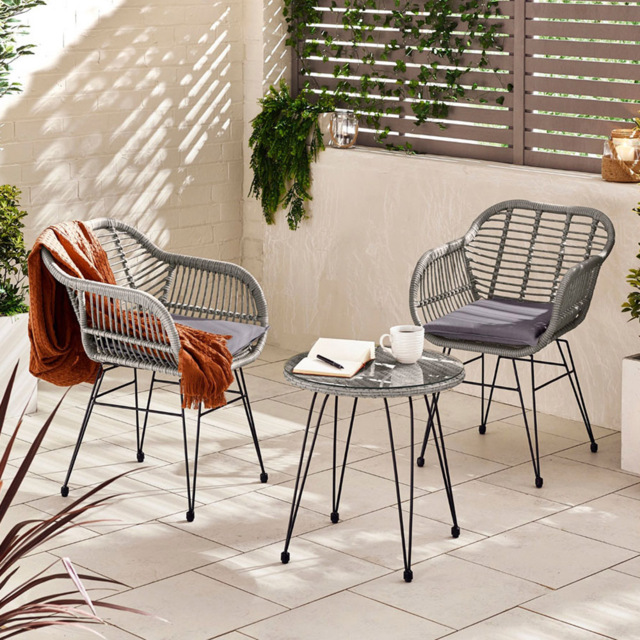 Furniturebox Rio 2 Seater Bistro Set Grey - image 1
