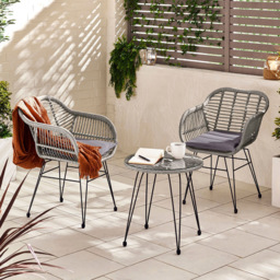 Furniturebox Rio 2 Seater Bistro Set Grey - thumbnail 1