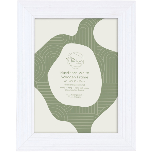 Hawthorn Wooden Plain Photo Frame White 8 x 6 inch - image 1