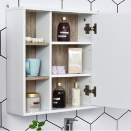 HOMCOM White Bathroom Mirror Cabinet - thumbnail 4